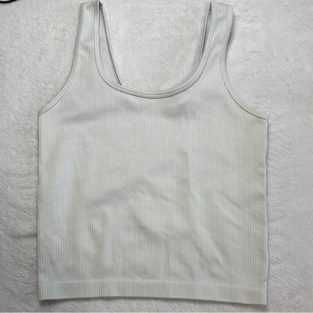 a new day Ribbed White Cropped Top